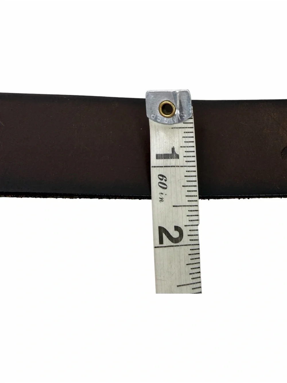American Eagle Leather Belt Mens Dark Brown Rugged Eagle Logo Casual L/XL